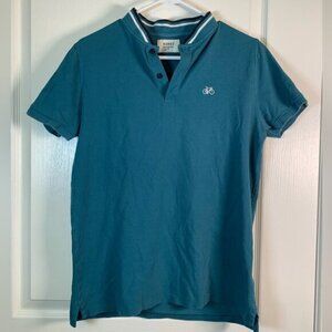Nomad Teal Polo Pullover Bicycle Chest Logo Shirt Size Med EUC #2889